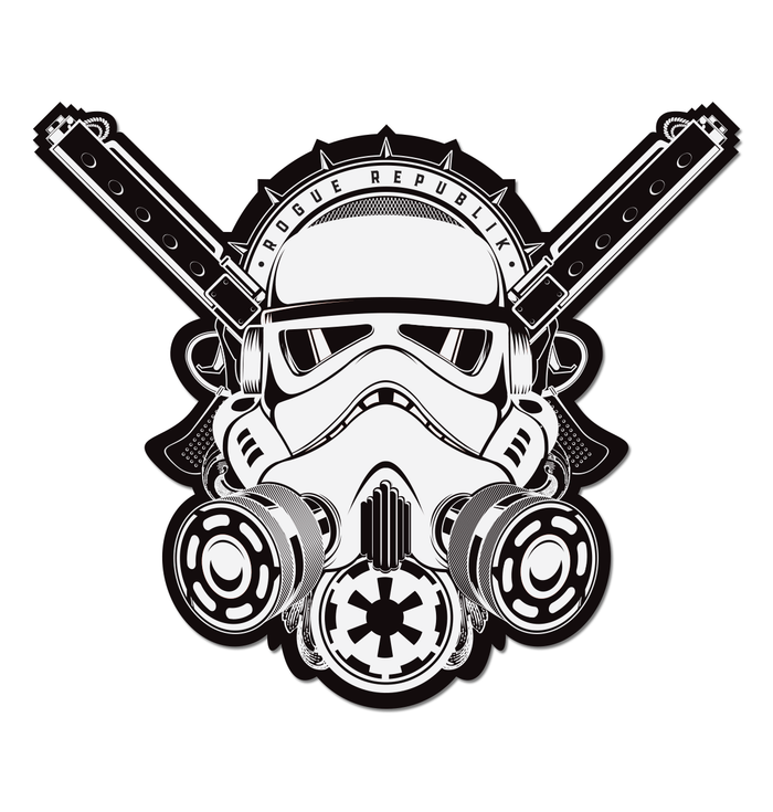 Rogue Trooper Sticker (Black graphics with White trim)