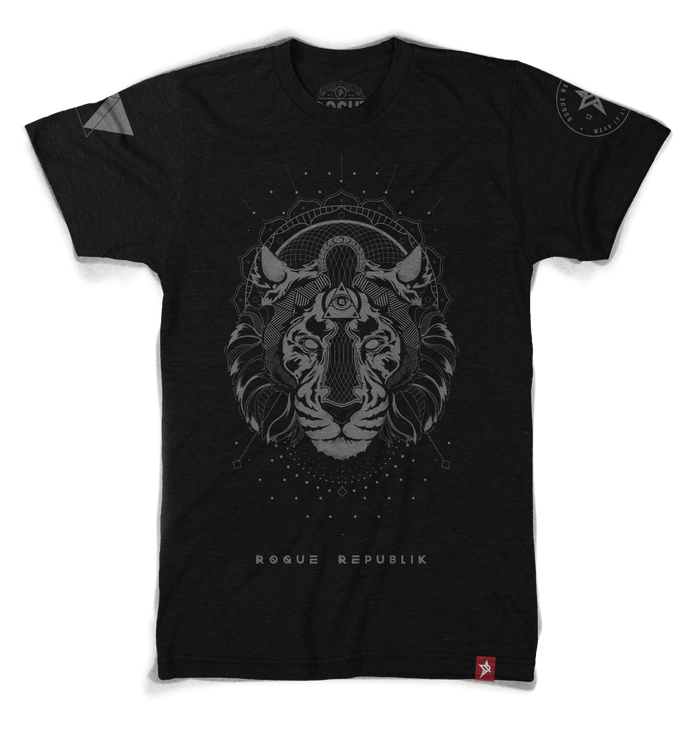 Majestic Rogue Tiger Tee, (Black with grey graphics)