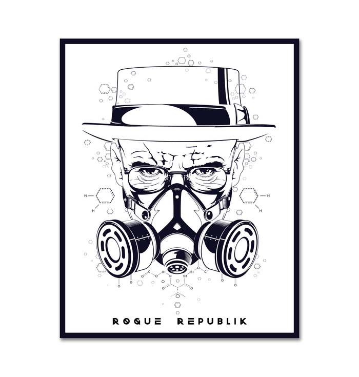 Heisenberg sticker (Black graphics on a White back round)